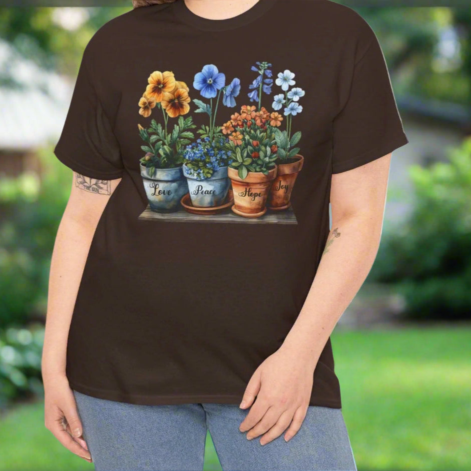 Love, Peace, Hope, Joy Cotton Tee - Kim’s Signature Beauty & Accessories    