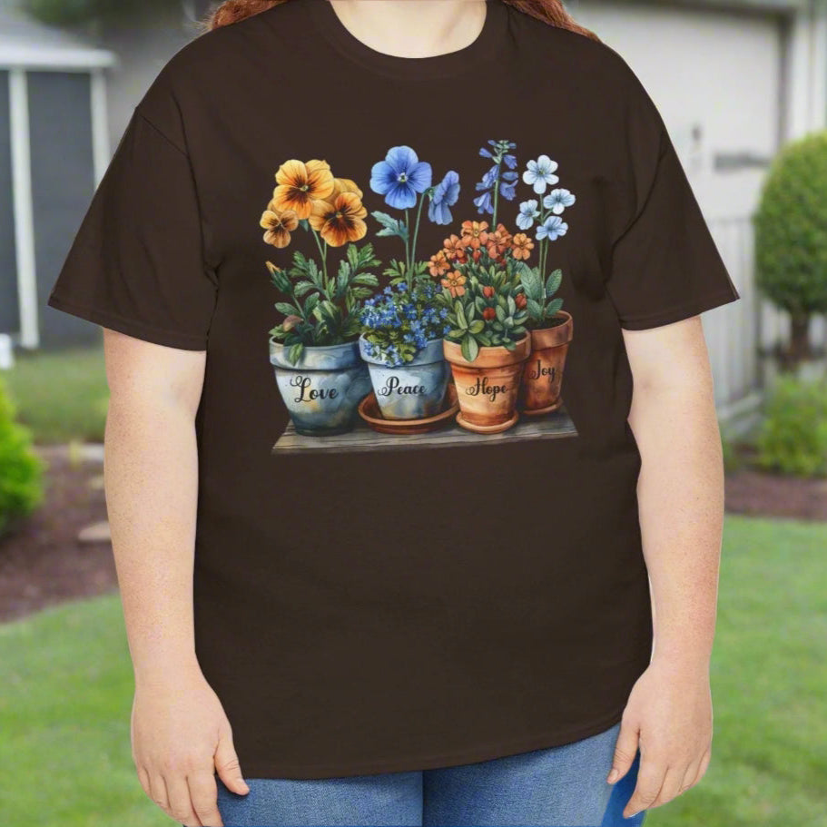 Love, Peace, Hope, Joy Cotton Tee - Kim’s Signature Beauty & Accessories    