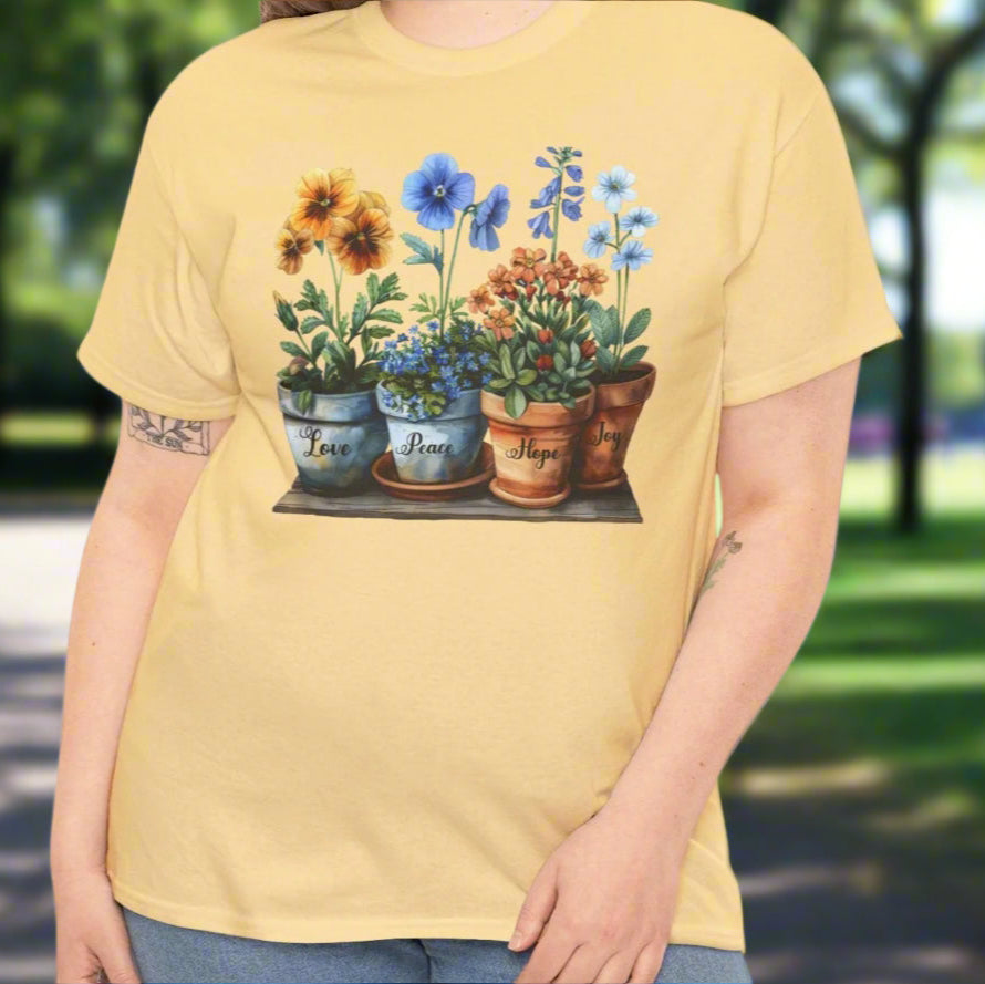 Love, Peace, Hope, Joy Cotton Tee - Kim’s Signature Beauty & Accessories    