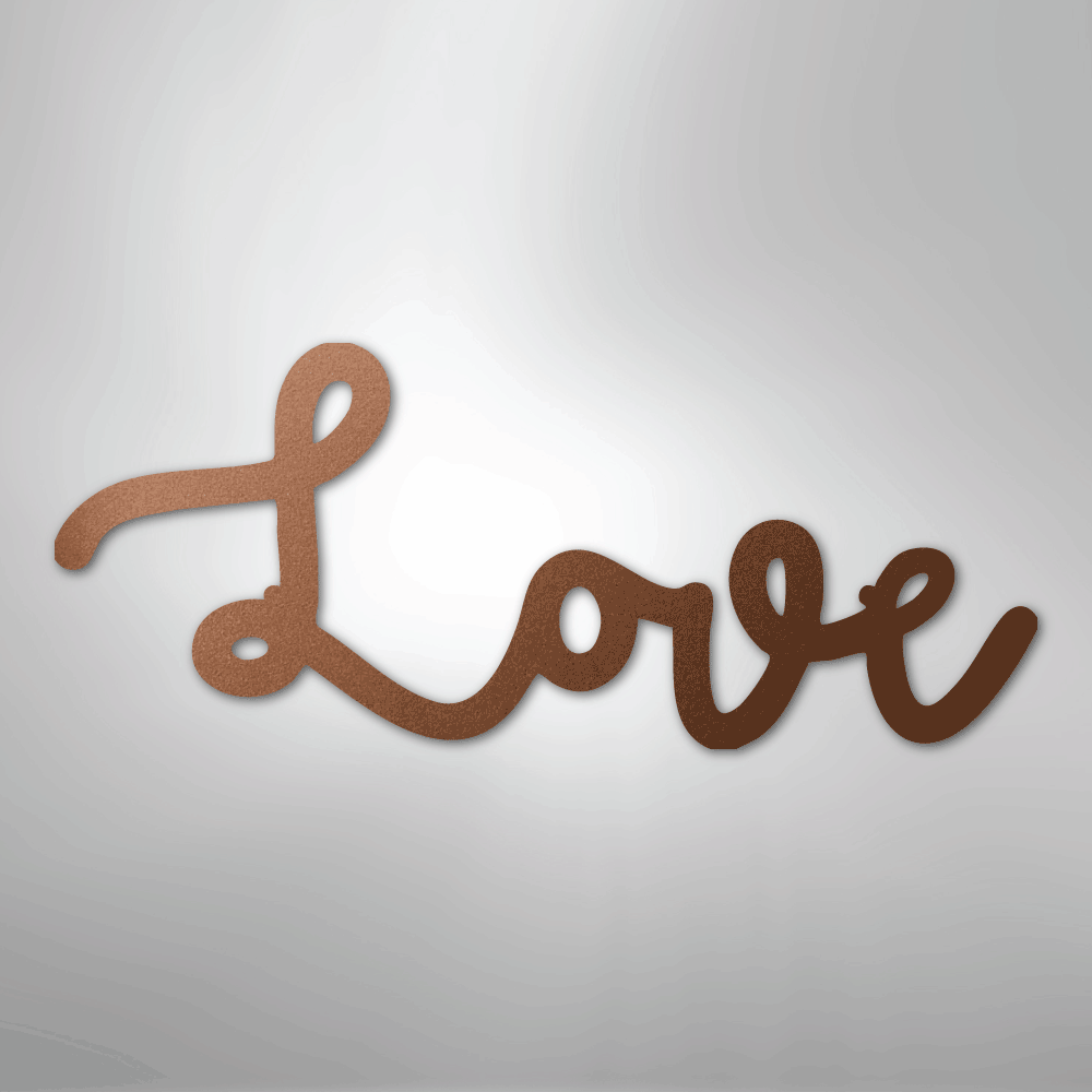 Love Script - Steel Sign - Kim’s Signature Beauty & Accessories