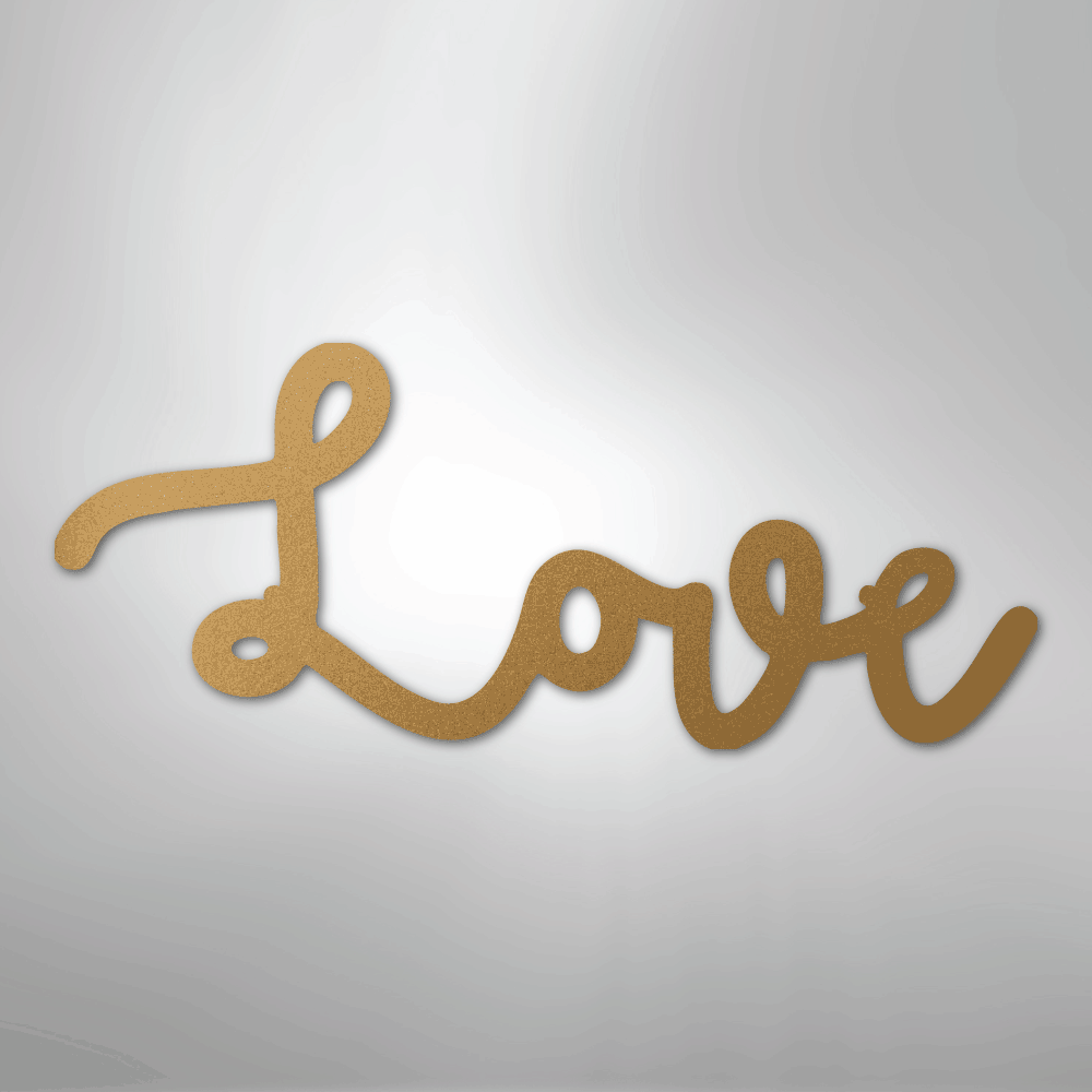 Love Script - Steel Sign - Kim’s Signature Beauty & Accessories