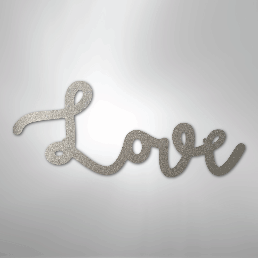 Love Script - Steel Sign - Kim’s Signature Beauty & Accessories