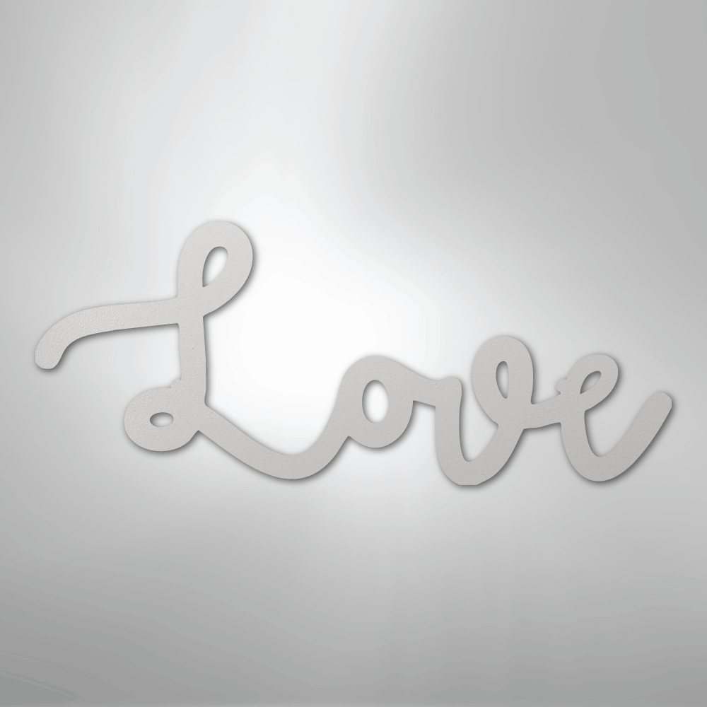 Love Script - Steel Sign - Kim’s Signature Beauty & Accessories