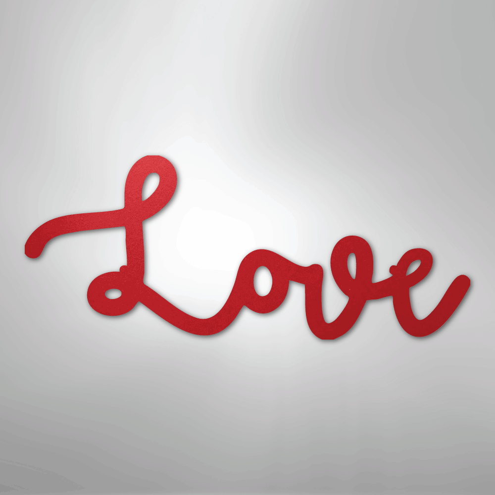 Love Script - Steel Sign - Kim’s Signature Beauty & Accessories