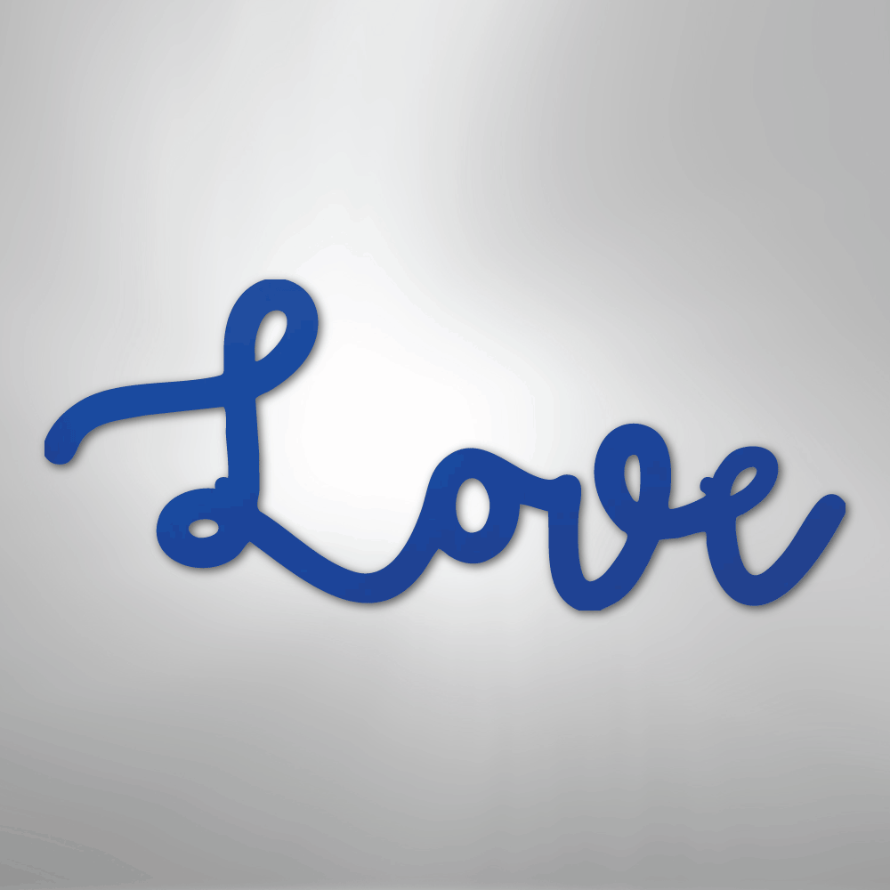 Love Script - Steel Sign - Kim’s Signature Beauty & Accessories