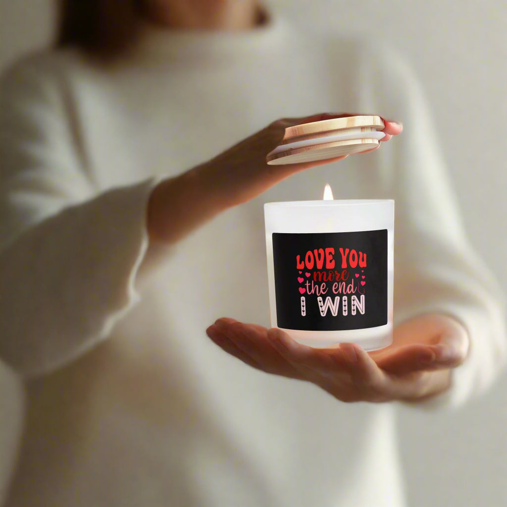 Love You More...Frosted Glass Candle, 11oz - Kim’s Signature Beauty & Accessories    