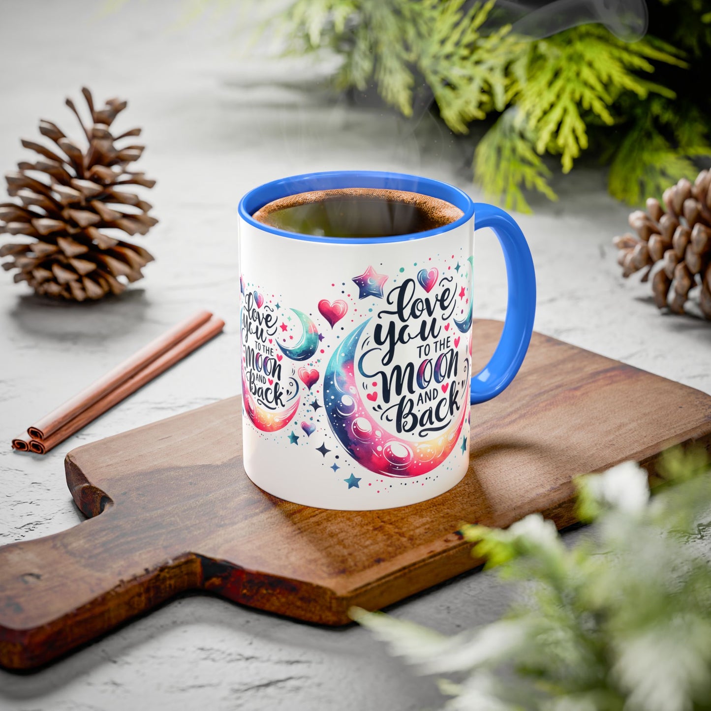 Love You to the Moon Colorful Mugs (11oz, 15oz) - Kim’s Signature Beauty & Accessories    