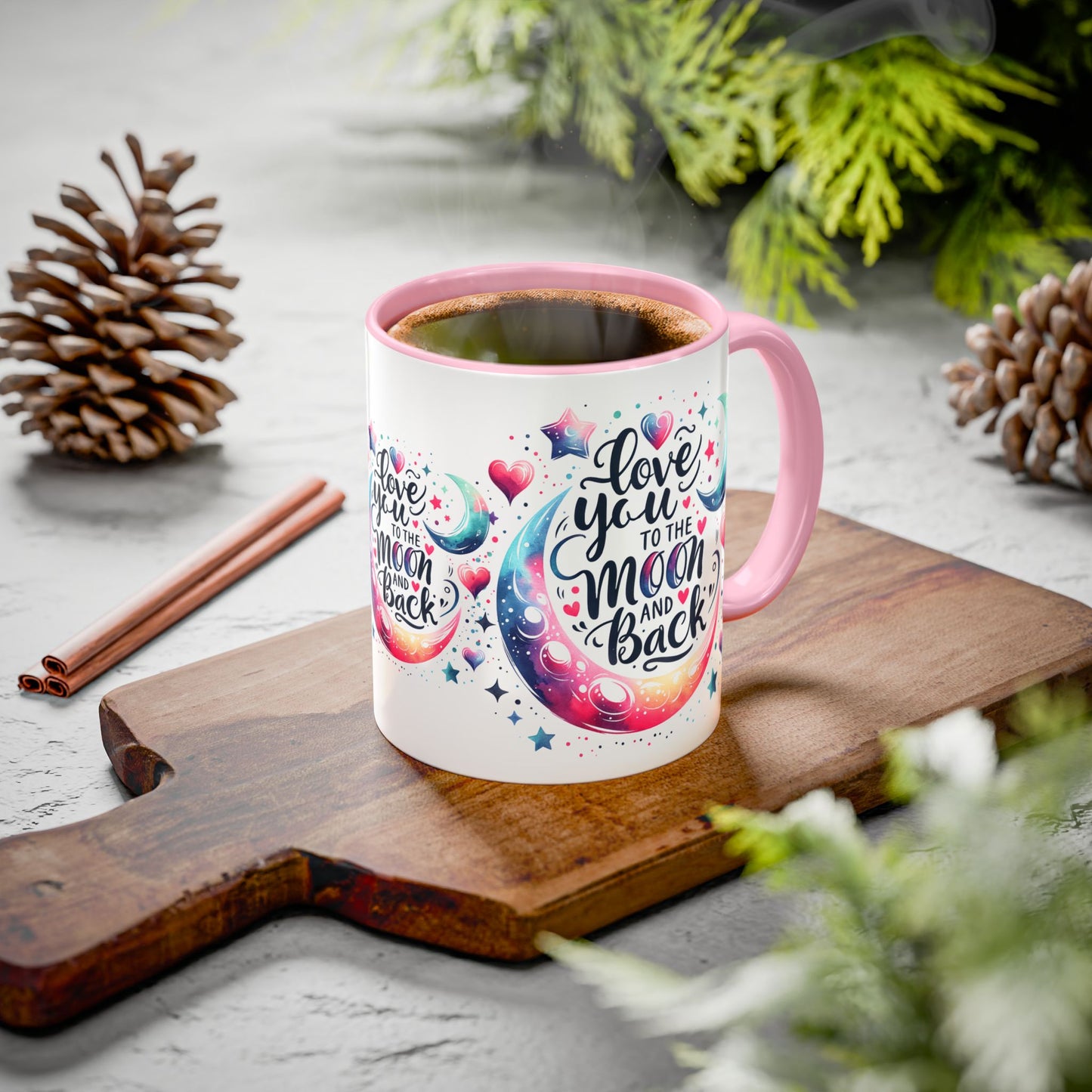 Love You to the Moon Colorful Mugs (11oz, 15oz) - Kim’s Signature Beauty & Accessories    