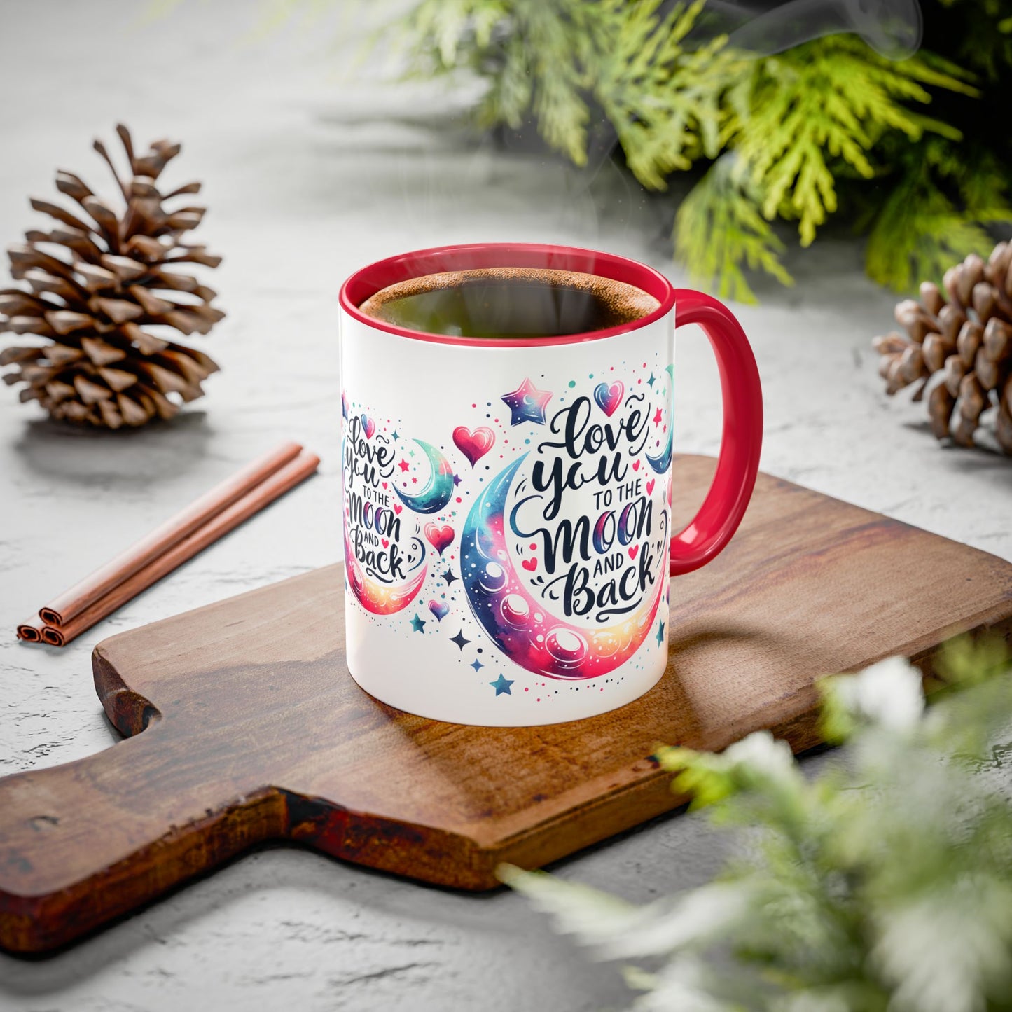 Love You to the Moon Colorful Mugs (11oz, 15oz) - Kim’s Signature Beauty & Accessories    