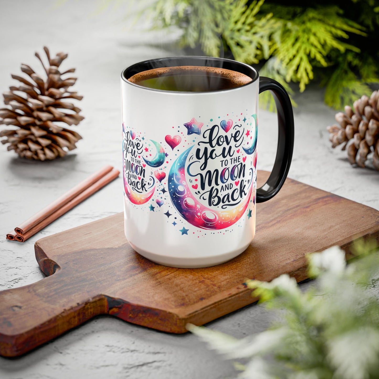 Love You to the Moon Colorful Mugs (11oz, 15oz) - Kim’s Signature Beauty & Accessories    