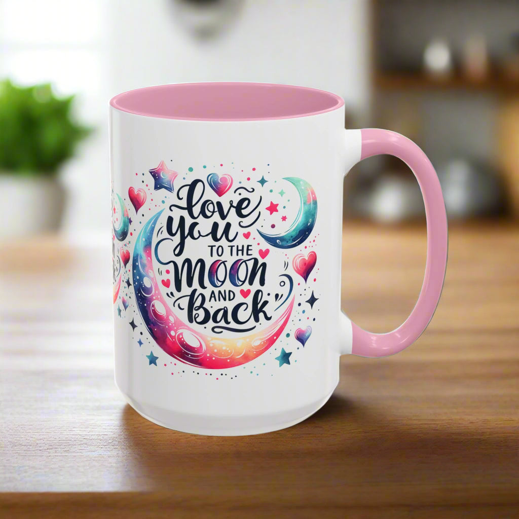 Love You to the Moon Colorful Mugs (11oz, 15oz) - Kim’s Signature Beauty & Accessories    