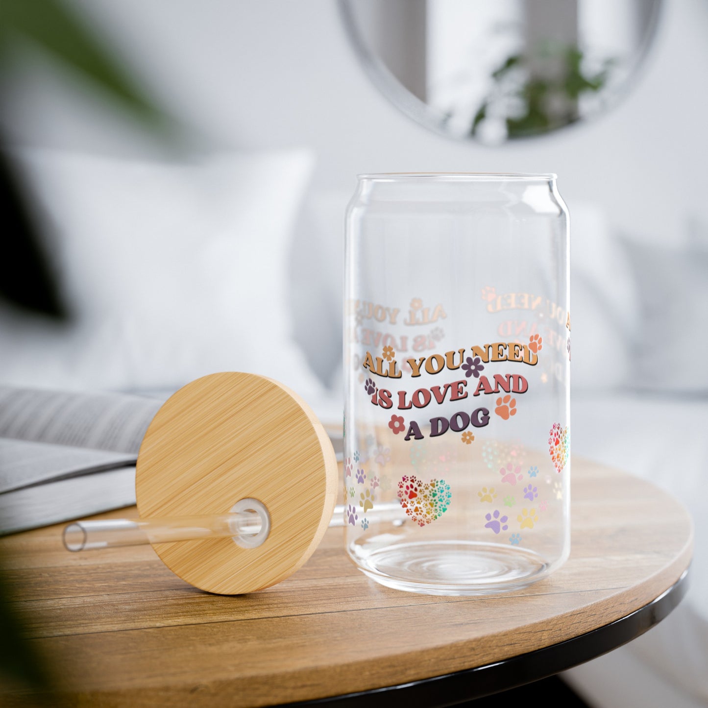 Love and a Dog | Sipper Glass, 16oz - Kim’s Signature Beauty & Accessories    