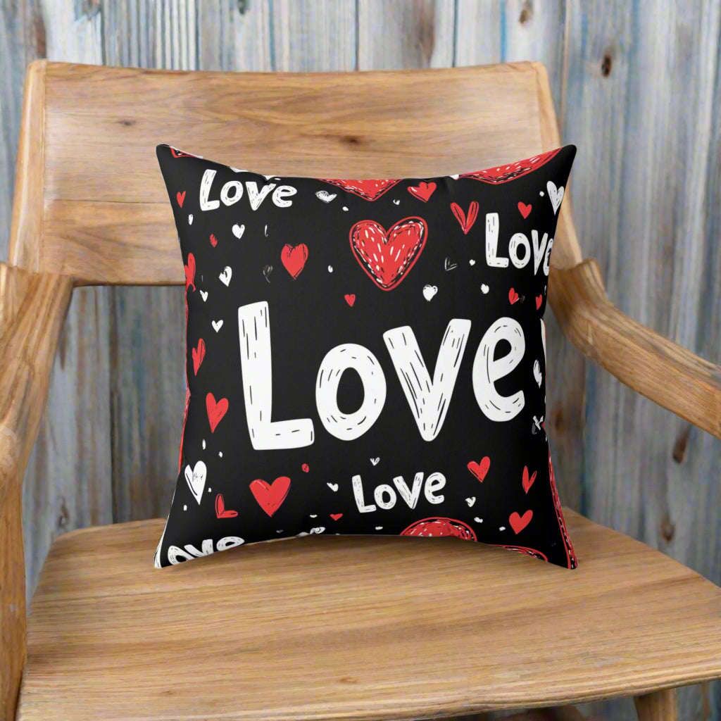 Love in Black and Red Throw Pillow - Kim’s Signature Beauty & Accessories    