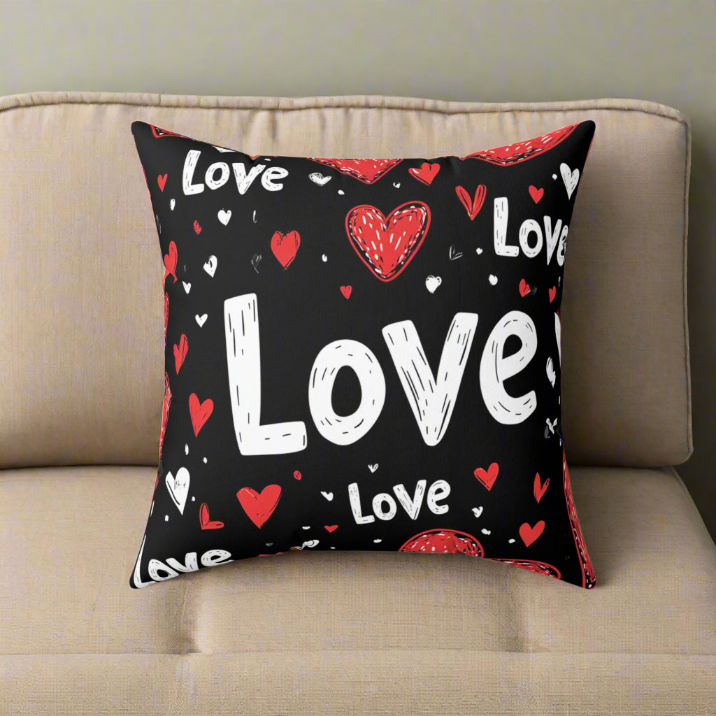 Love in Black and Red Throw Pillow - Kim’s Signature Beauty & Accessories    