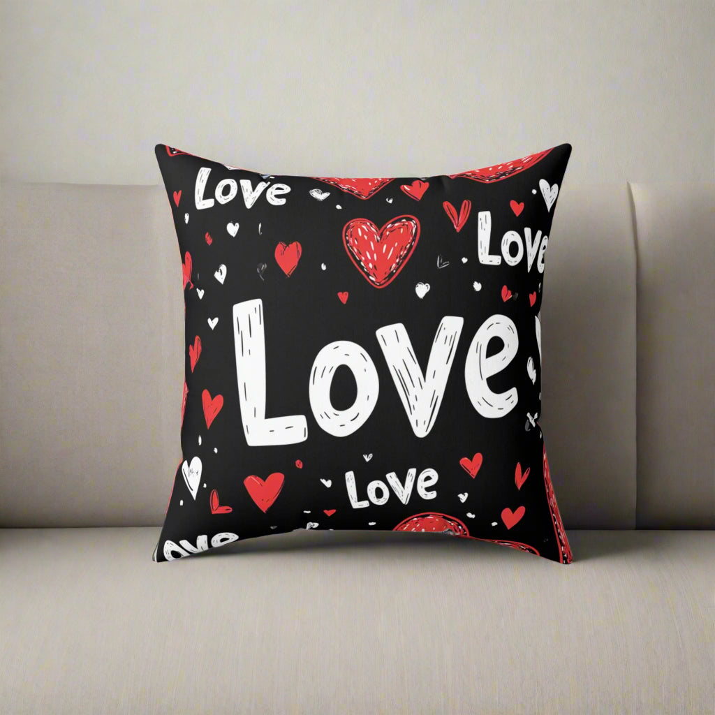 Love in Black and Red Throw Pillow - Kim’s Signature Beauty & Accessories    
