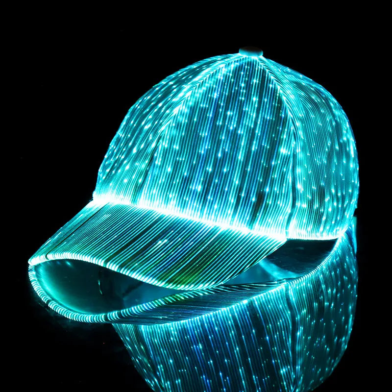 Luminous LED Light Fiber Baseball Cap – Stylish, Breathable, & Eye-Catching - Kim’s Signature Beauty & Accessories    