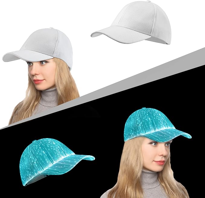 Luminous LED Light Fiber Baseball Cap – Stylish, Breathable, & Eye-Catching - Kim’s Signature Beauty & Accessories    