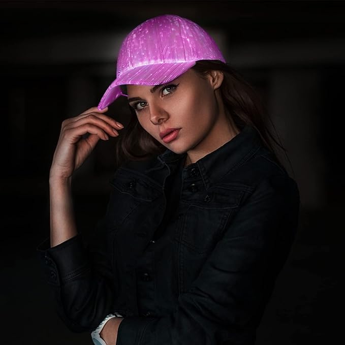Luminous LED Light Fiber Baseball Cap – Stylish, Breathable, & Eye-Catching - Kim’s Signature Beauty & Accessories    