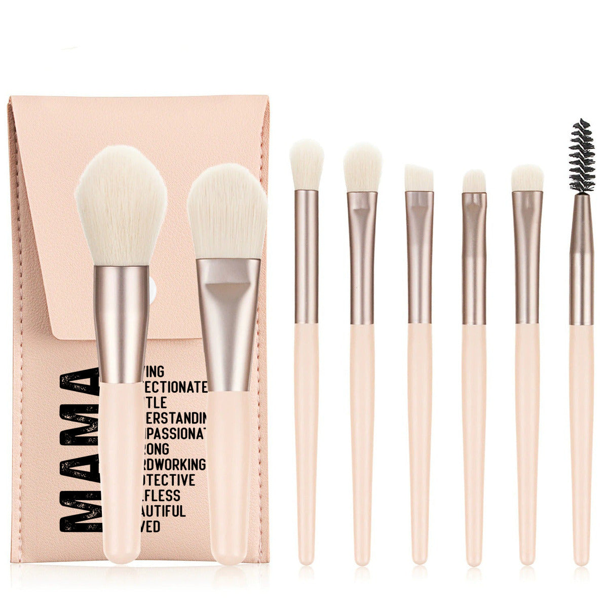 MAMA Defined – 8-Piece Brush Set in Affirmation Pouch - Kim’s Signature Beauty & Accessories    
