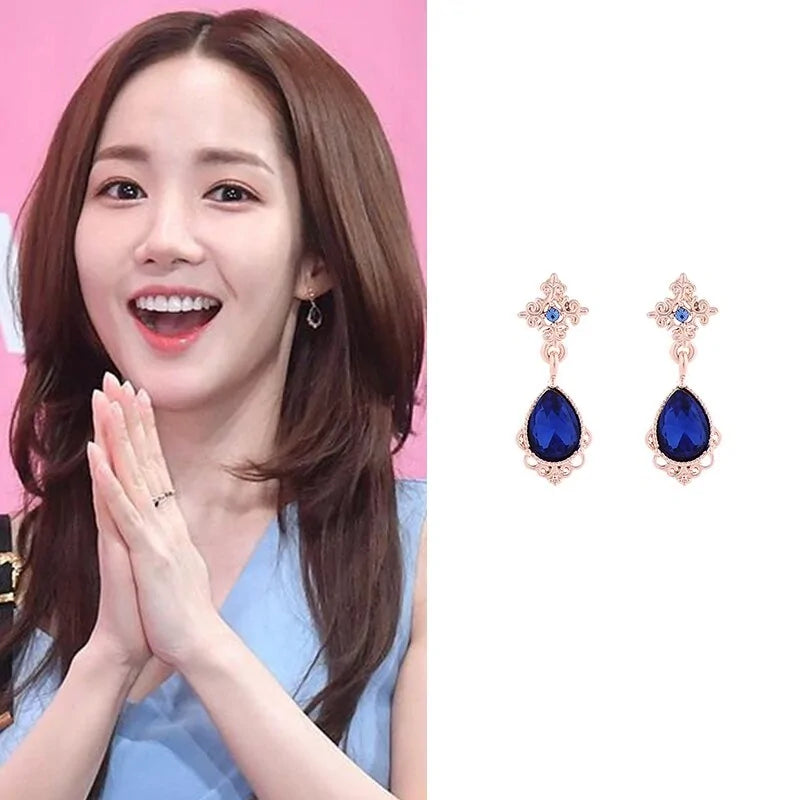 MENGJIQIAO 2019 Korean TV Star Crystal Tassel Drop Earrings for Women Party Jewelry - Kim’s Signature Beauty & Accessories    