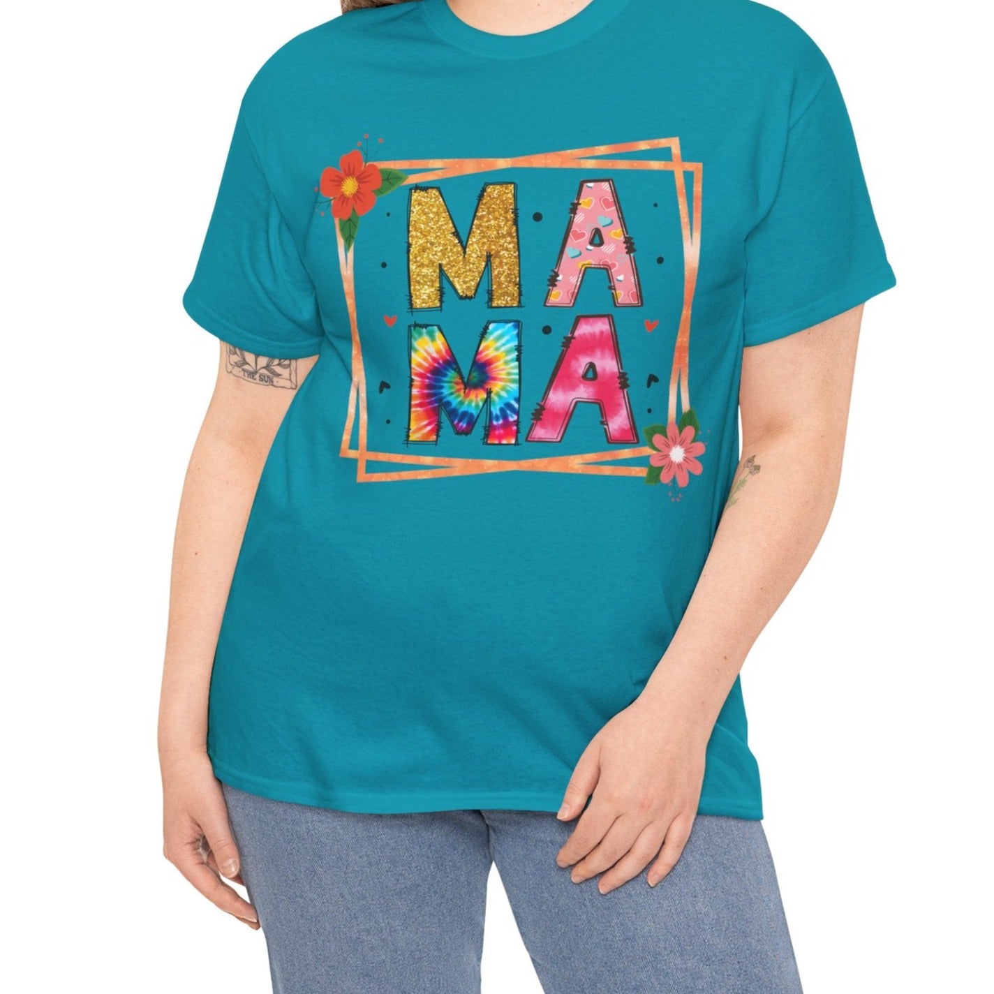 Ma Ma Vibrant Floral Cotton Tee - Kim’s Signature Beauty & Accessories    