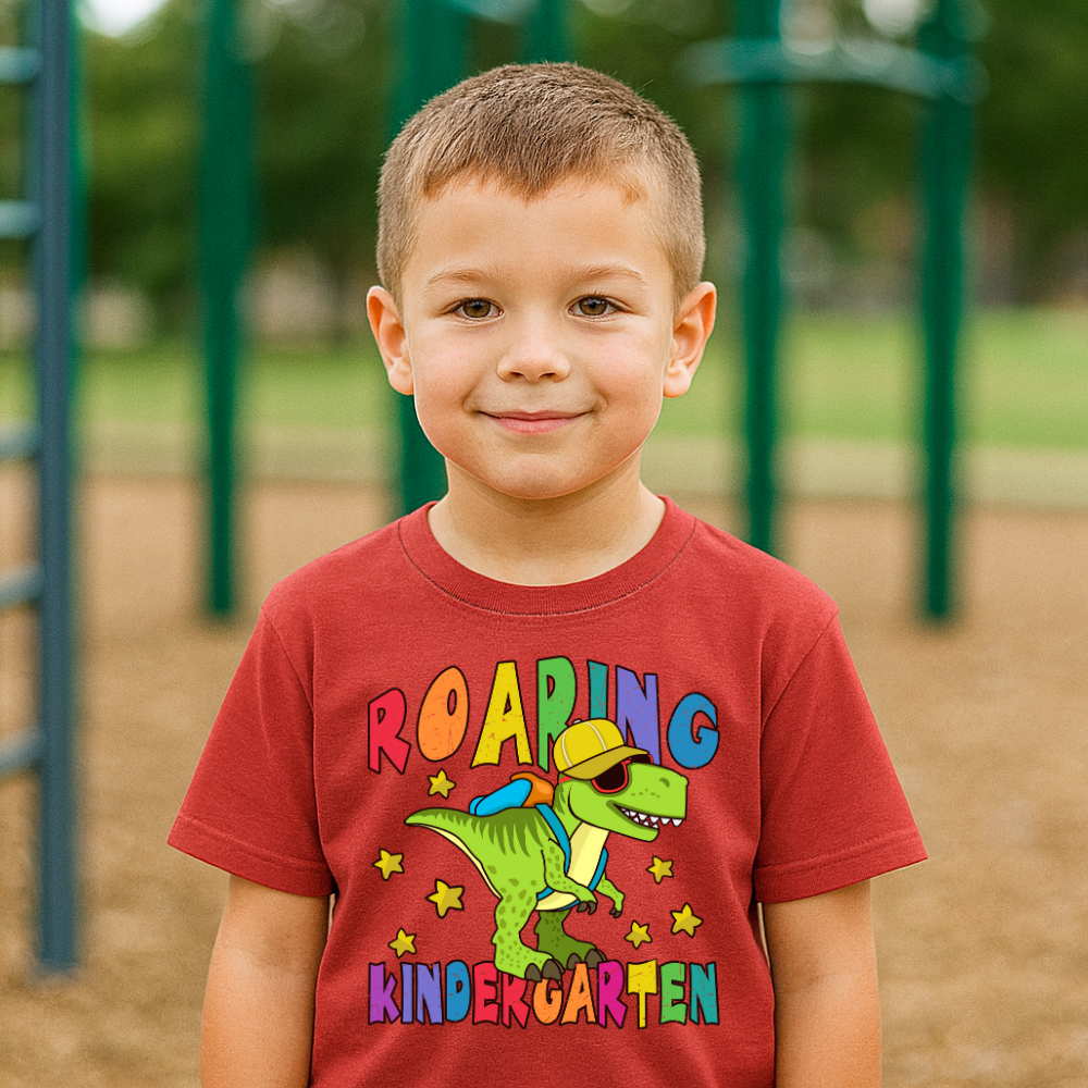Roaring Kindergarten Back to Schooll Kids Tee - Kim’s Signature Beauty & Accessories    