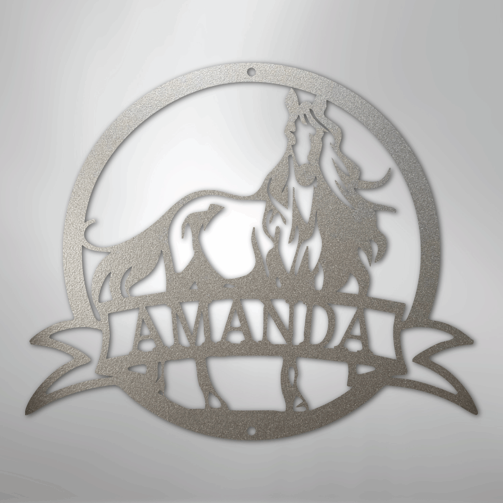 Majestic Horse Monogram - Steel Sign - Kim’s Signature Beauty & Accessories