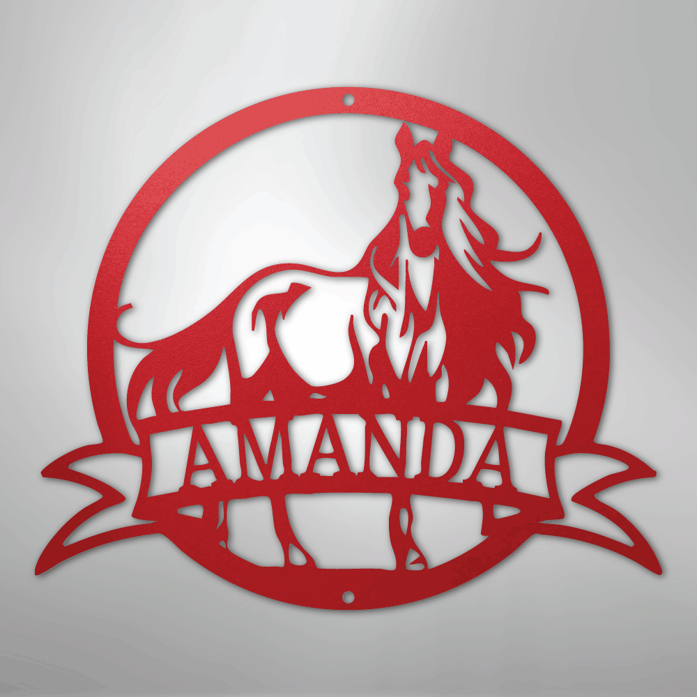 Majestic Horse Monogram - Steel Sign - Kim’s Signature Beauty & Accessories