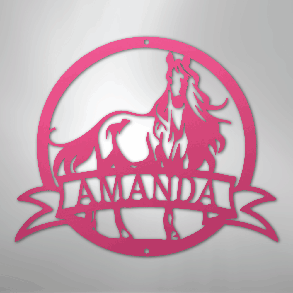 Majestic Horse Monogram - Steel Sign - Kim’s Signature Beauty & Accessories