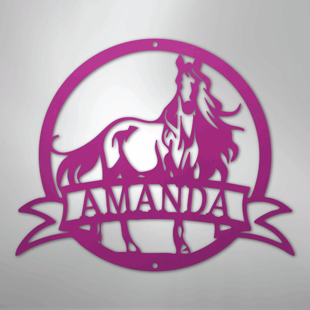 Majestic Horse Monogram - Steel Sign - Kim’s Signature Beauty & Accessories