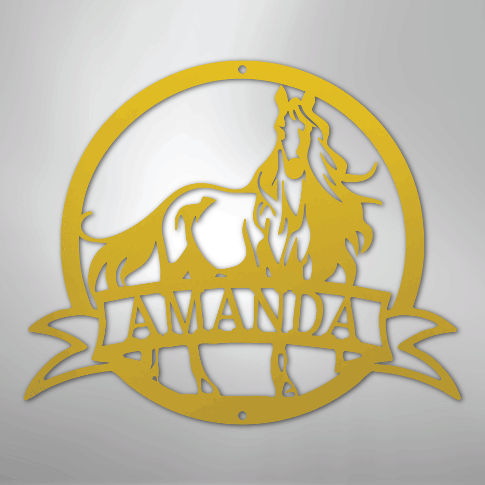 Majestic Horse Monogram - Steel Sign - Kim’s Signature Beauty & Accessories
