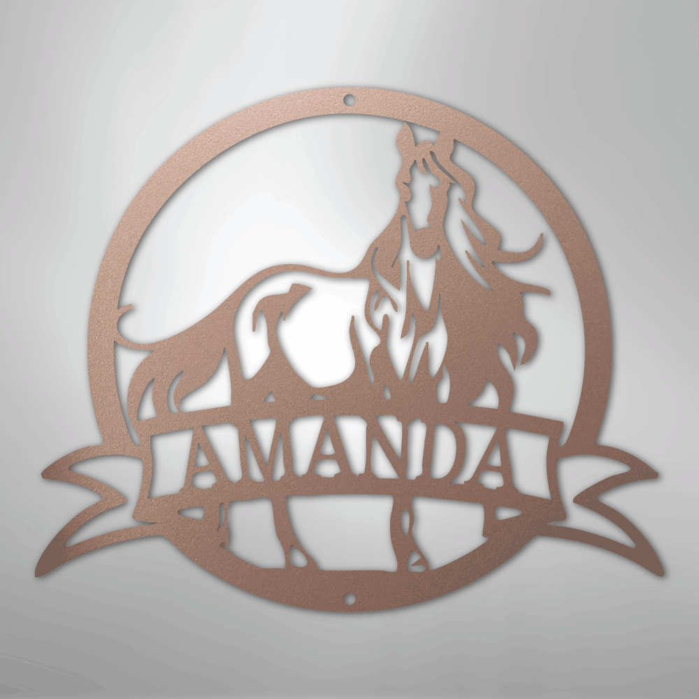 Majestic Horse Monogram - Steel Sign - Kim’s Signature Beauty & Accessories