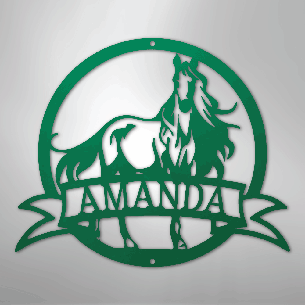 Majestic Horse Monogram - Steel Sign - Kim’s Signature Beauty & Accessories