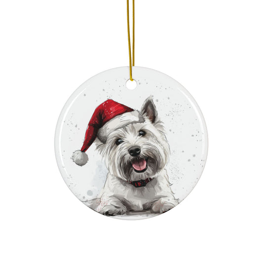 Maltese Ceramic Ornament, 2-Side Print - Kim’s Signature Beauty & Accessories    