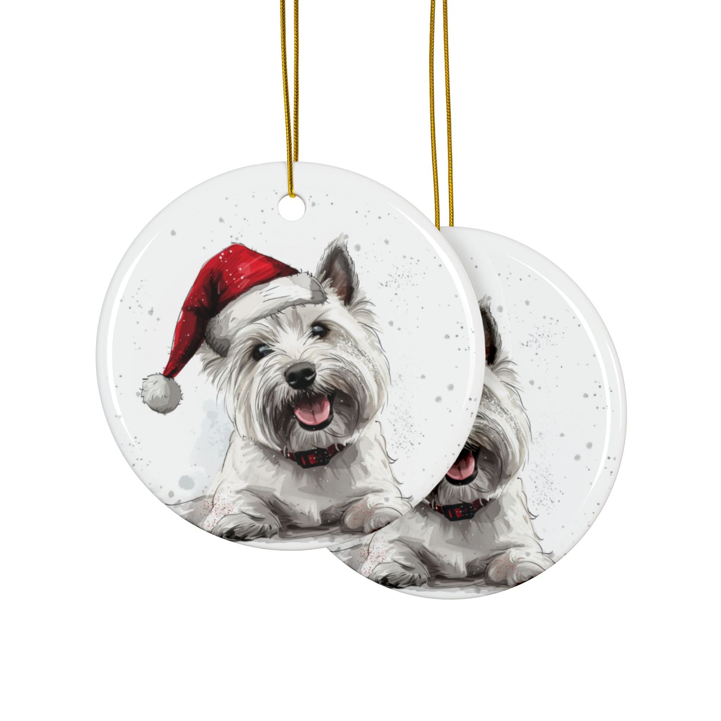 Maltese Ceramic Ornament, 2-Side Print - Kim’s Signature Beauty & Accessories    