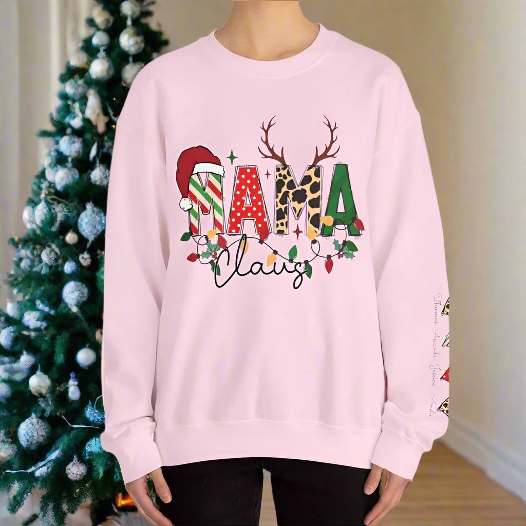 Mama Claus (Personalize Kids Names) Sweatshirt - Kim’s Signature Beauty & Accessories    