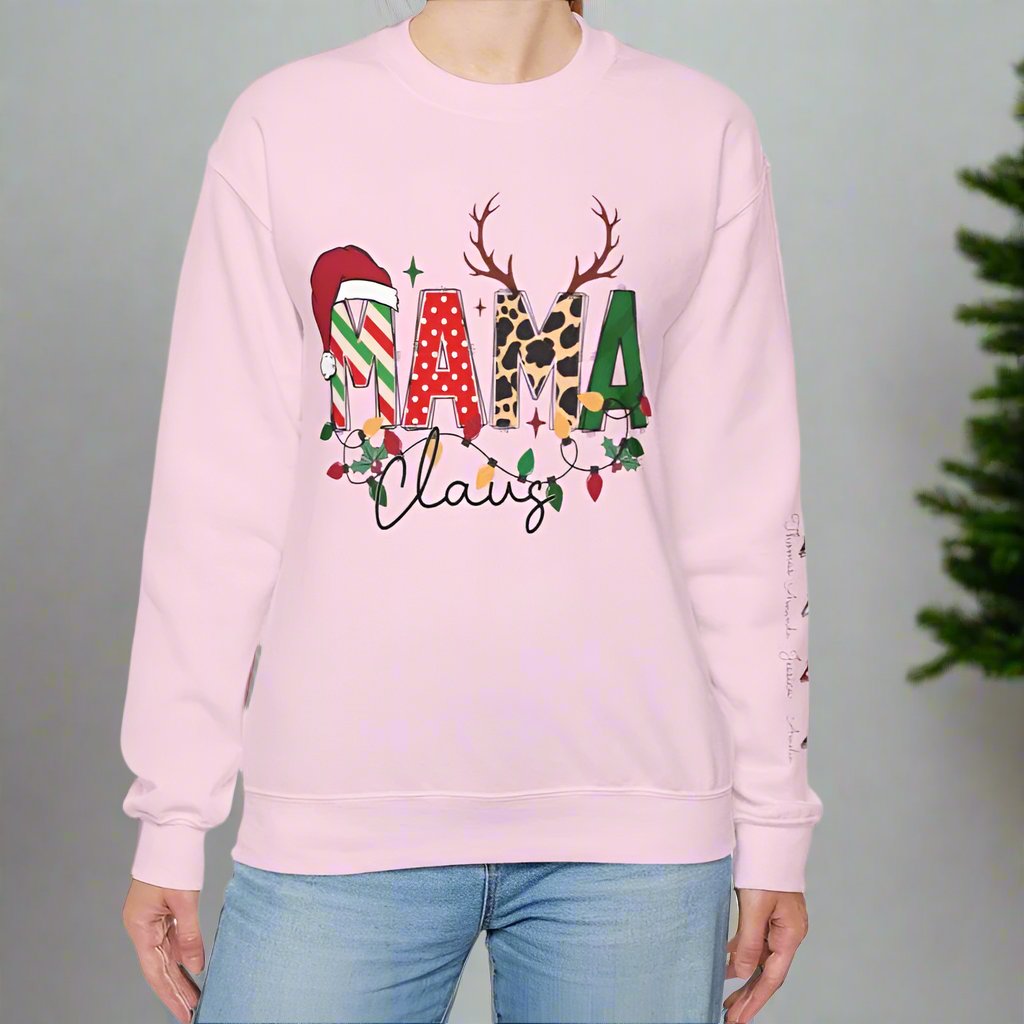 Mama Claus (Personalize Kids Names) Sweatshirt - Kim’s Signature Beauty & Accessories    