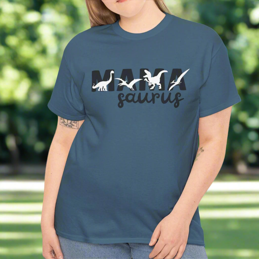 Mama Saurus Cotton Tee, Fun Mom Shirt - Kim’s Signature Beauty & Accessories    