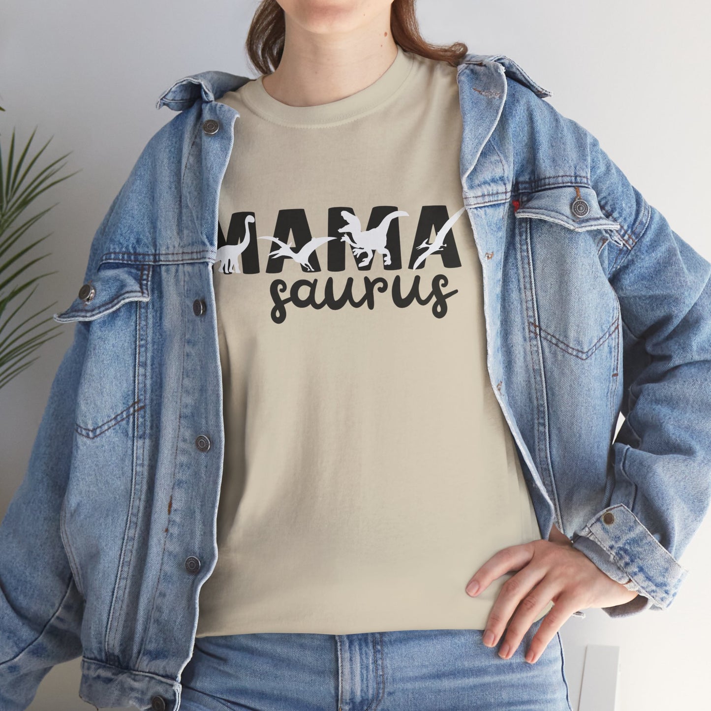 Mama Saurus Cotton Tee, Fun Mom Shirt - Kim’s Signature Beauty & Accessories    