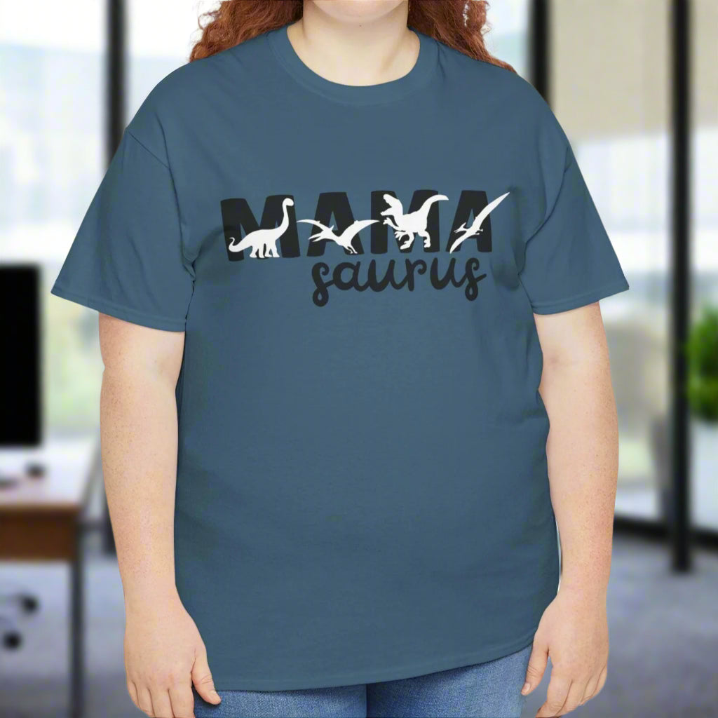 Mama Saurus Cotton Tee, Fun Mom Shirt - Kim’s Signature Beauty & Accessories    