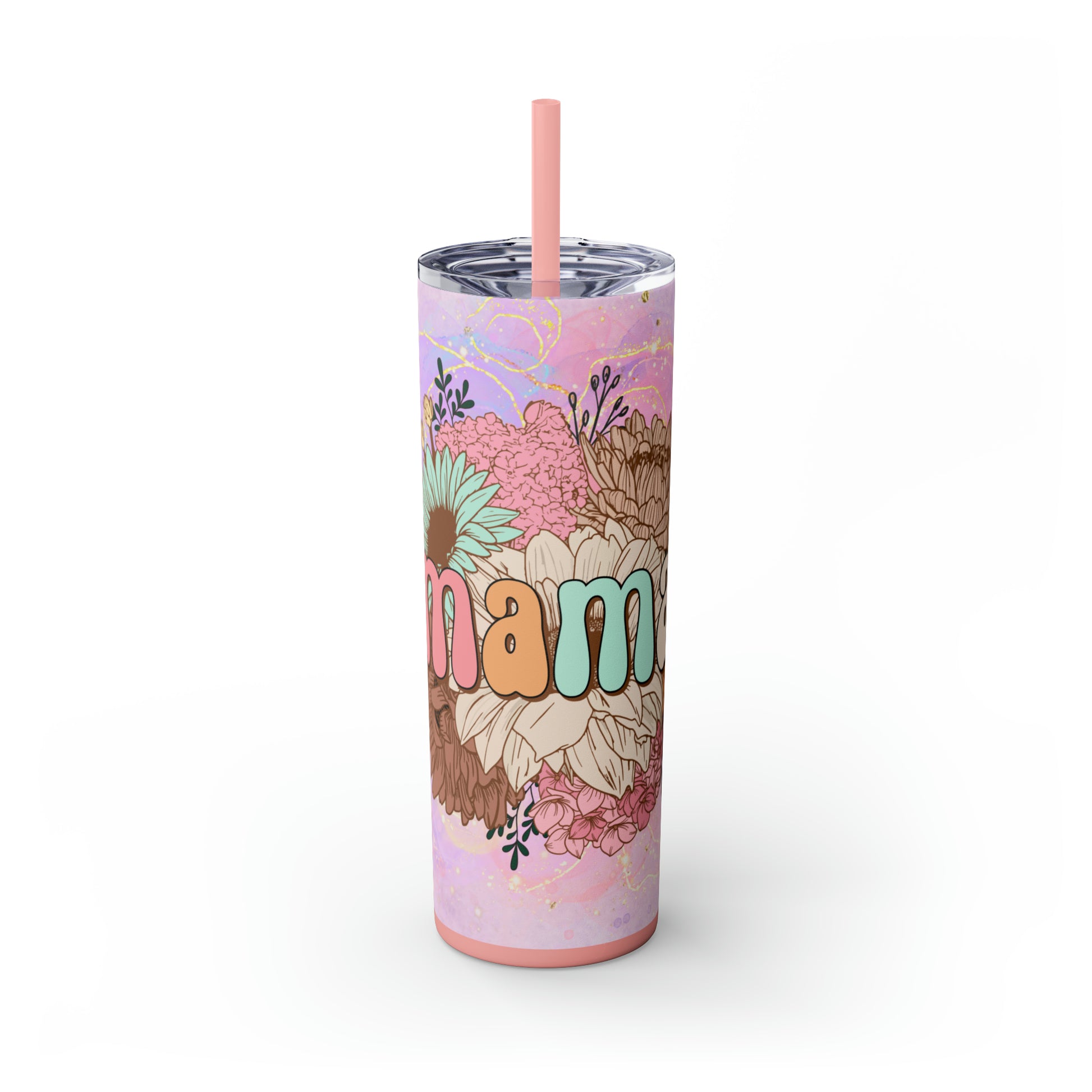 Mama | Skinny Tumbler with Straw 20oz - Kim’s Signature Beauty & Accessories    