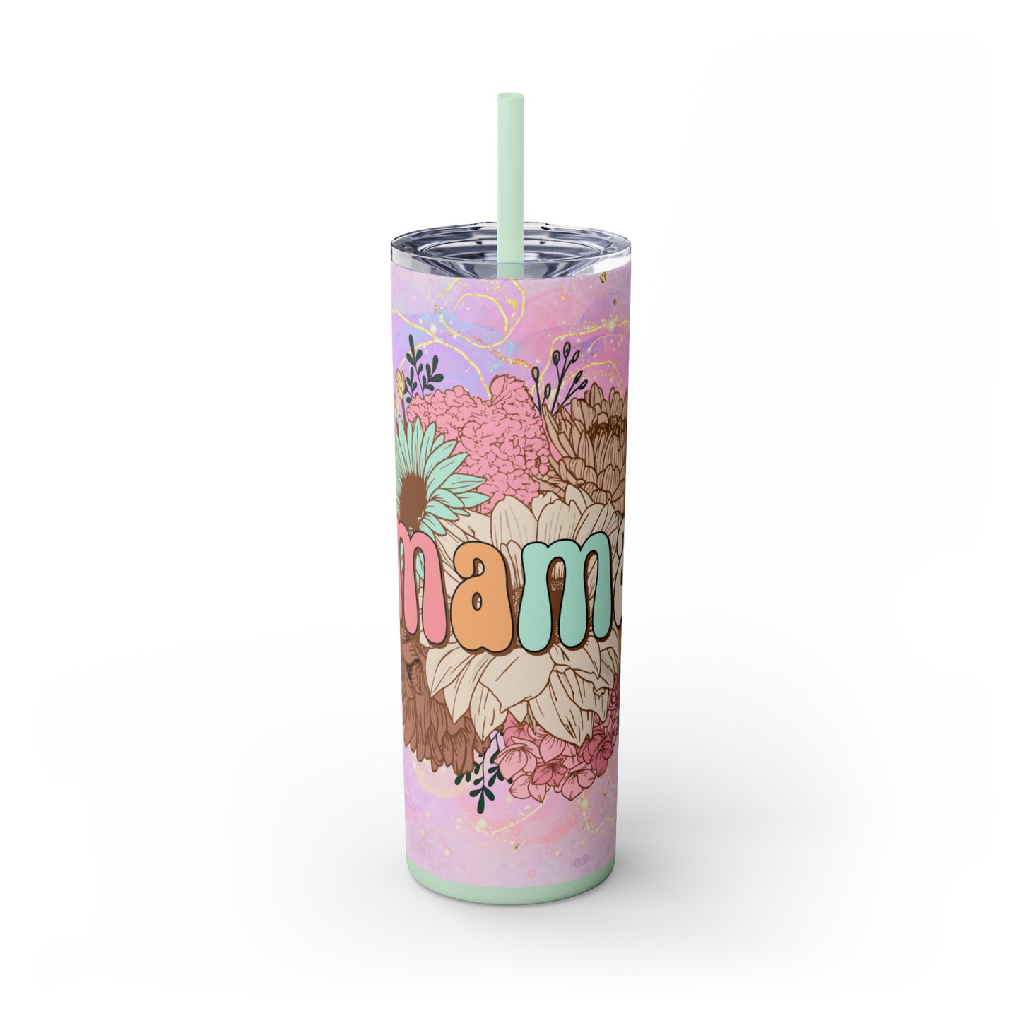 Mama | Skinny Tumbler with Straw 20oz - Kim’s Signature Beauty & Accessories    