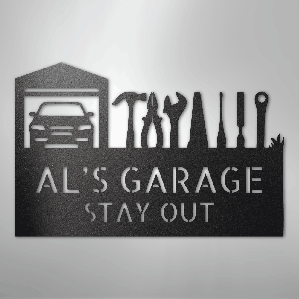 Master Of The Garage Monogram - Steel Sign - Kim’s Signature Beauty & Accessories