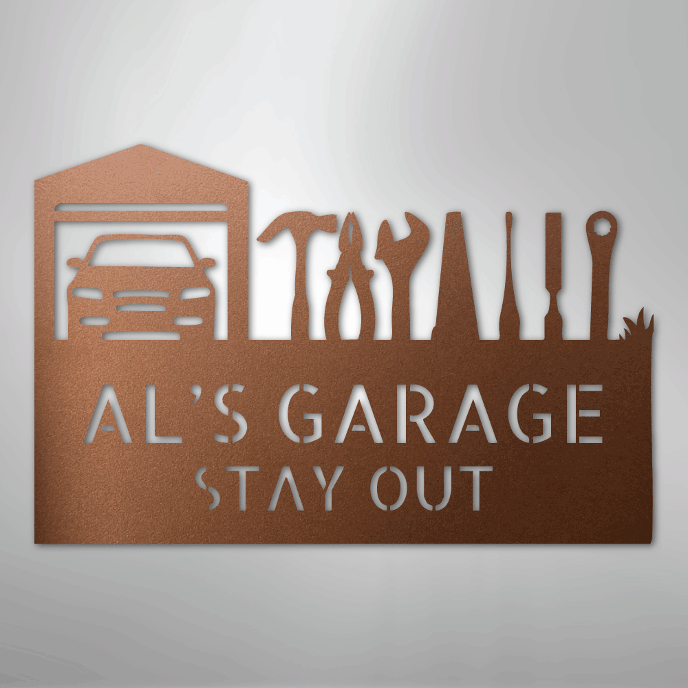 Master Of The Garage Monogram - Steel Sign - Kim’s Signature Beauty & Accessories