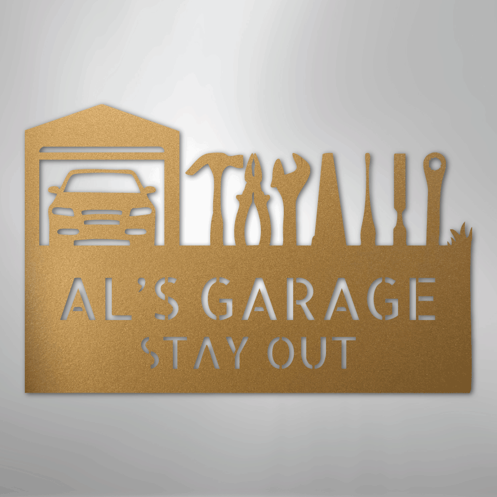 Master Of The Garage Monogram - Steel Sign - Kim’s Signature Beauty & Accessories