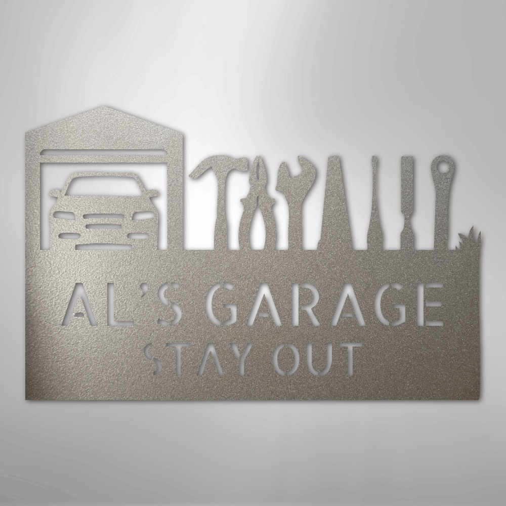 Master Of The Garage Monogram - Steel Sign - Kim’s Signature Beauty & Accessories