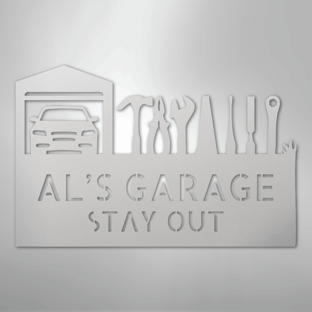 Master Of The Garage Monogram - Steel Sign - Kim’s Signature Beauty & Accessories