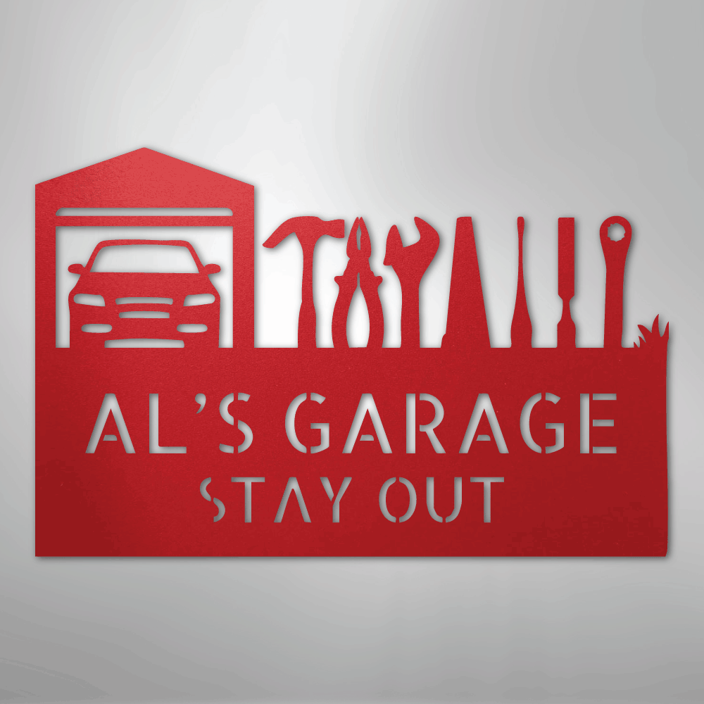 Master Of The Garage Monogram - Steel Sign - Kim’s Signature Beauty & Accessories