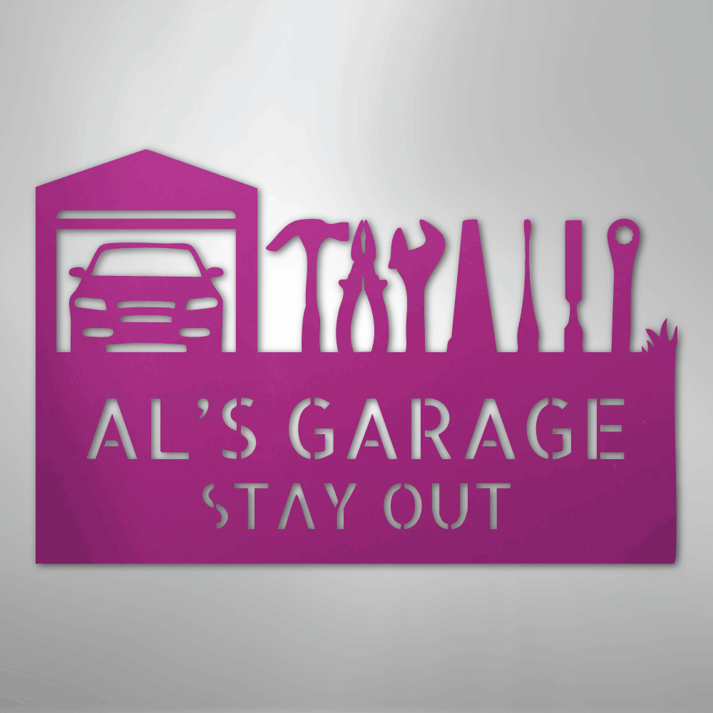 Master Of The Garage Monogram - Steel Sign - Kim’s Signature Beauty & Accessories