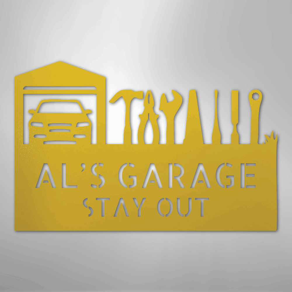 Master Of The Garage Monogram - Steel Sign - Kim’s Signature Beauty & Accessories